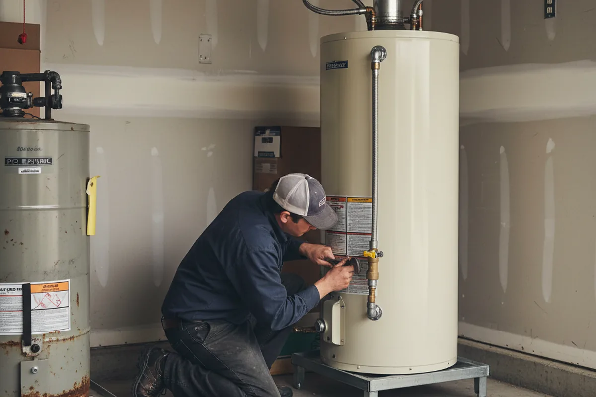 Water heater and shutoff valve replacement in Attica